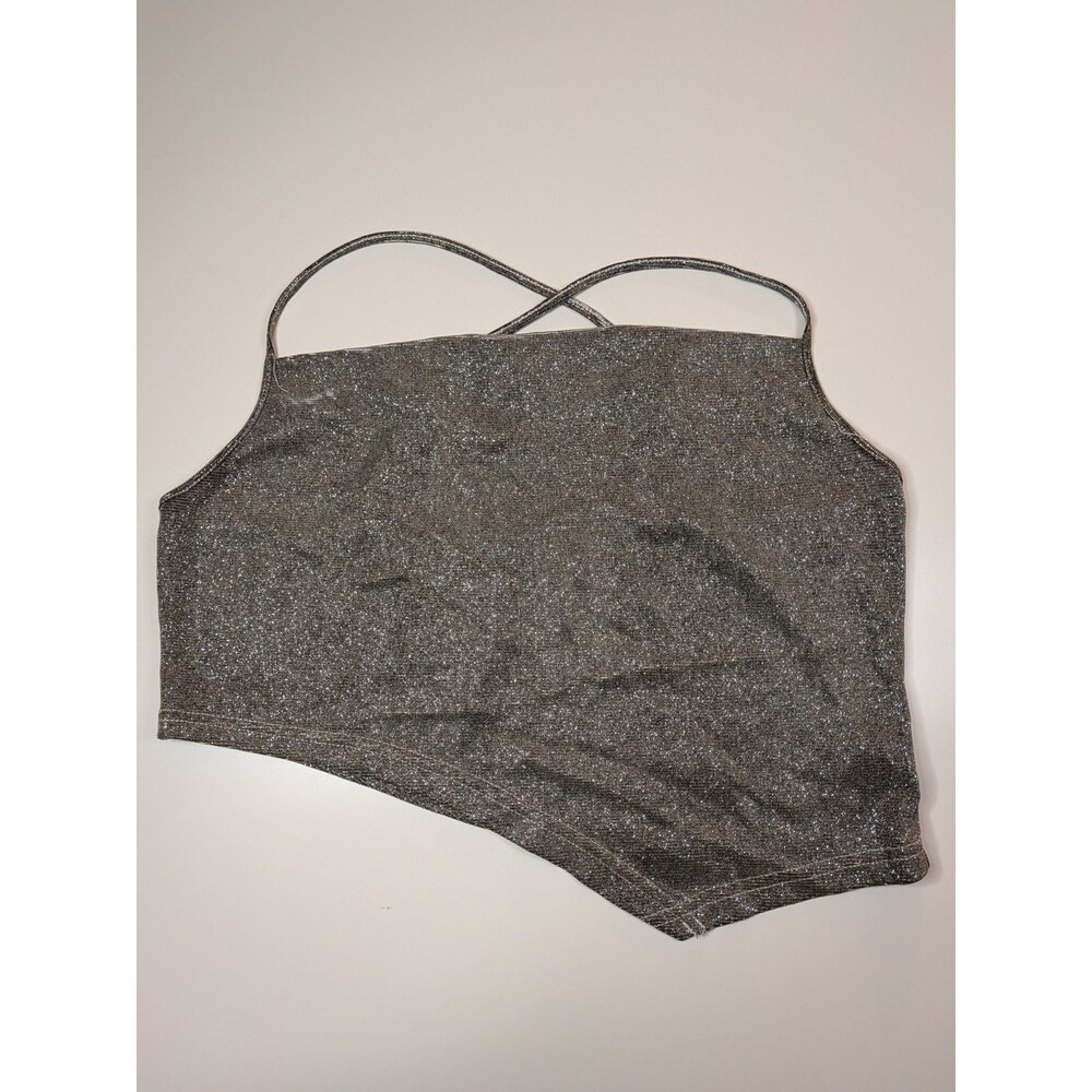 SHEIN Curve Silver Sparkly Cami Top 0XL
